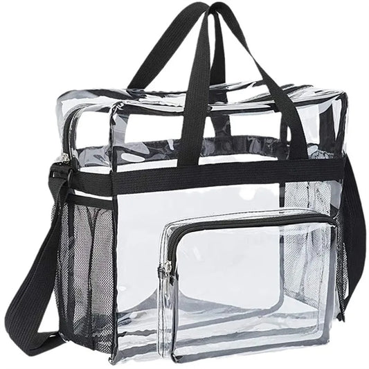 Clear PVC Tote Bags with Front Pockets