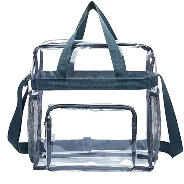 Clear PVC Tote Bags with Front Pockets