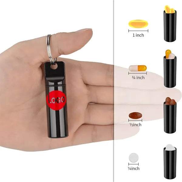 Aluminium Alloy Portable Pill Box Keychain