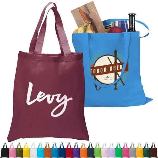 6 Oz. Cotton Canvas Tote Bag Self Fabric Handles (15" x 16")
