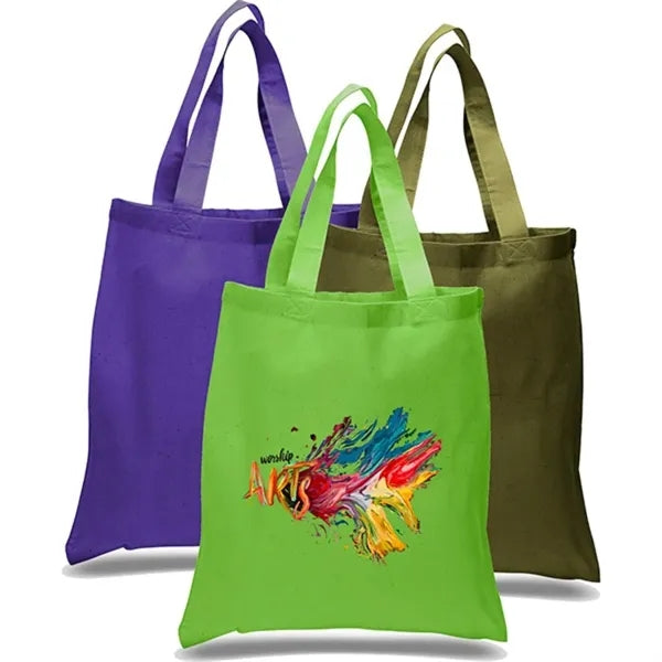 6 Oz. Cotton Canvas Tote Bag Self Fabric Handles (15" x 16")