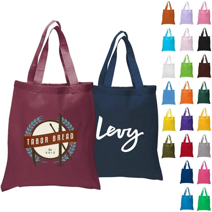 6 Oz. Cotton Canvas Tote Bag Self Fabric Handles (15" x 16")