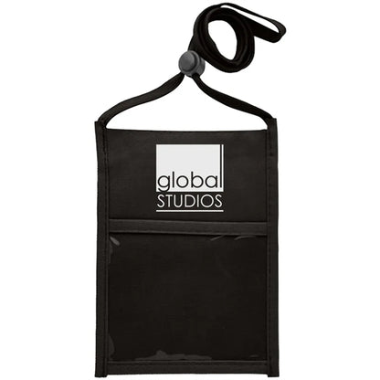 Premium Double Window Pouch Polyester Neck Wallet