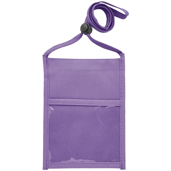 Premium Double Window Pouch Polyester Neck Wallet