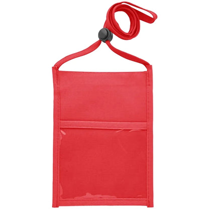 Premium Double Window Pouch Polyester Neck Wallet