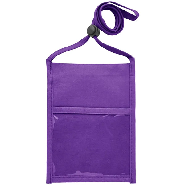Premium Double Window Pouch Polyester Neck Wallet