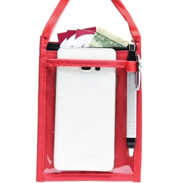 Premium Double Window Pouch Polyester Neck Wallet