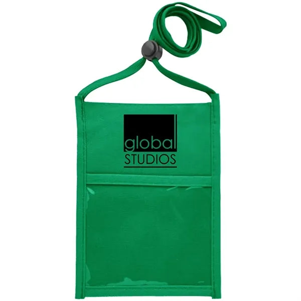 Premium Double Window Pouch Polyester Neck Wallet