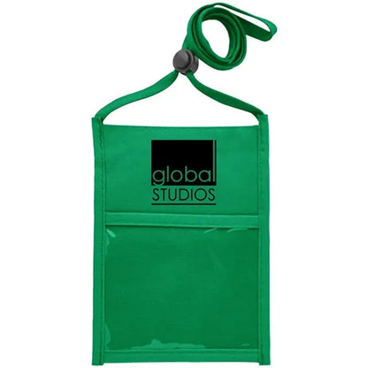 Premium Double Window Pouch Polyester Neck Wallet