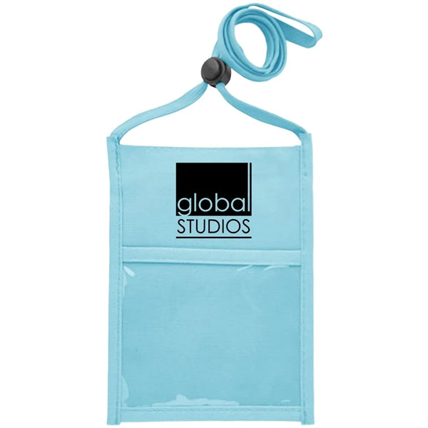 Premium Double Window Pouch Polyester Neck Wallet