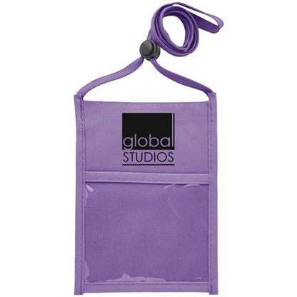Premium Double Window Pouch Polyester Neck Wallet