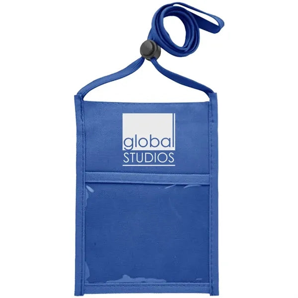 Premium Double Window Pouch Polyester Neck Wallet