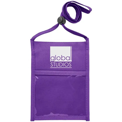 Premium Double Window Pouch Polyester Neck Wallet