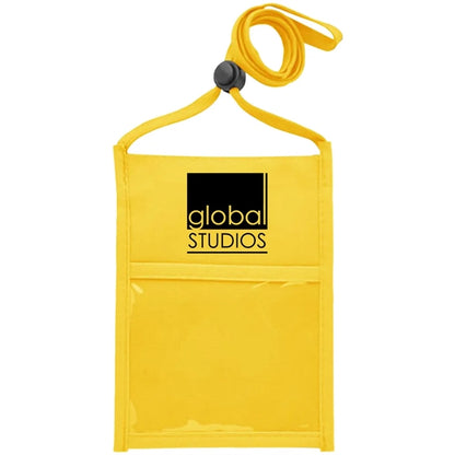 Premium Double Window Pouch Polyester Neck Wallet