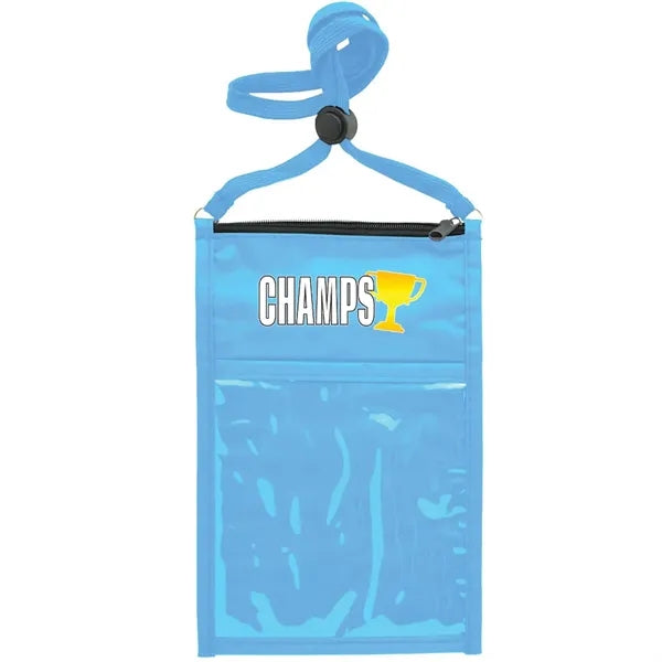 Large Double Pouch Neck Wallet