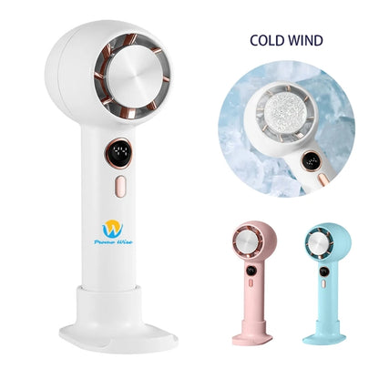 Digital Refrigeration Handheld Fan With Desktop Phone Holder
