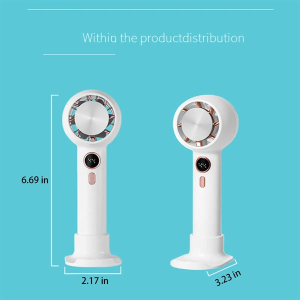 Digital Refrigeration Handheld Fan With Desktop Phone Holder