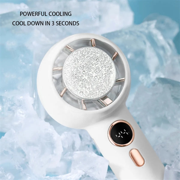 Digital Refrigeration Handheld Fan With Desktop Phone Holder