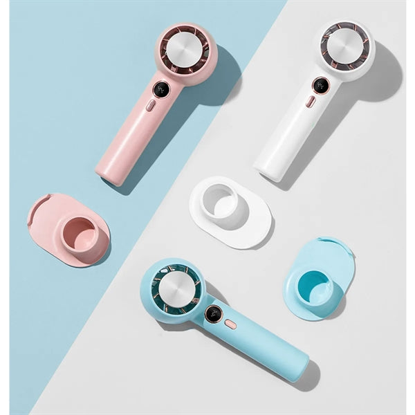 Digital Refrigeration Handheld Fan With Desktop Phone Holder
