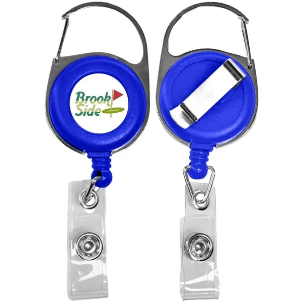 Retractable Carabiner Badge Reel with Belt Clip
