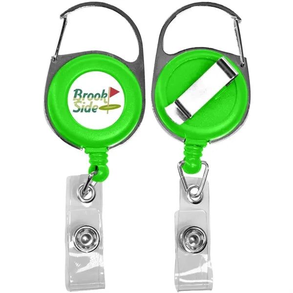 Retractable Carabiner Badge Reel with Belt Clip
