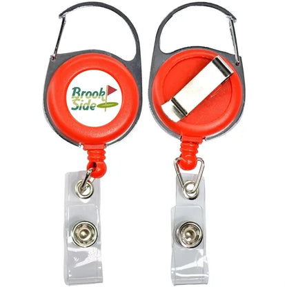 Retractable Carabiner Badge Reel with Belt Clip