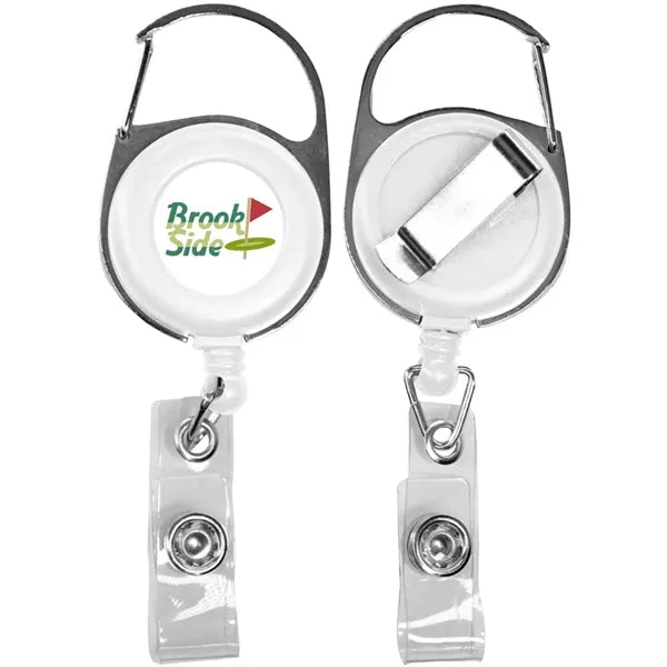 Retractable Carabiner Badge Reel with Belt Clip