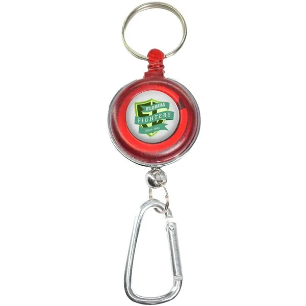 Transparent Badge Reel with Carabiner and Keyring