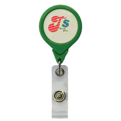 No-Twist Round Retractable Badge with Bulldog Clip