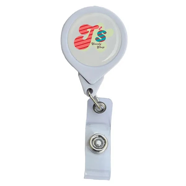 No-Twist Round Retractable Badge with Bulldog Clip