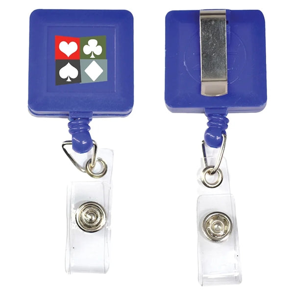 Square Retractable Badge Reel with Belt Clip