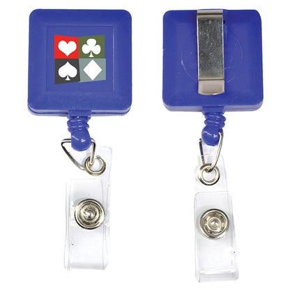 Square Retractable Badge Reel with Belt Clip