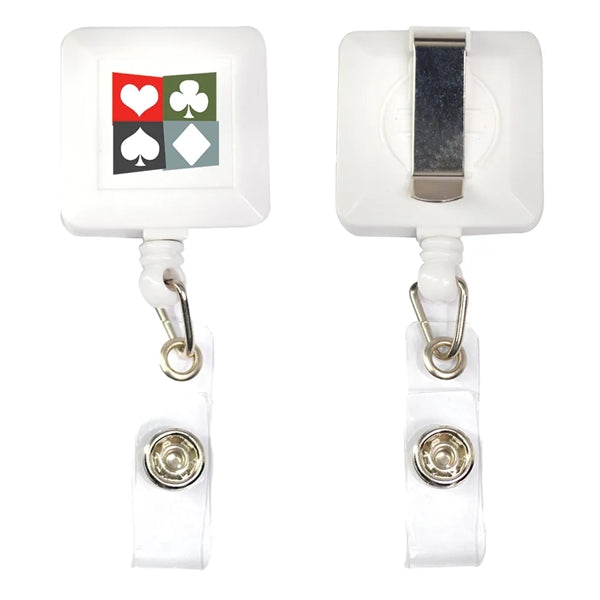 Square Retractable Badge Reel with Belt Clip