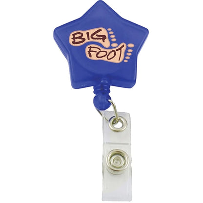 Star Shaped Retractable Badge Reel with Belt Clip