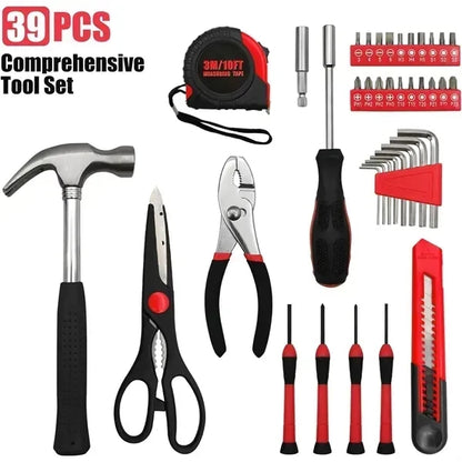 39 Piece Tool Set with Plastic Storage Case
