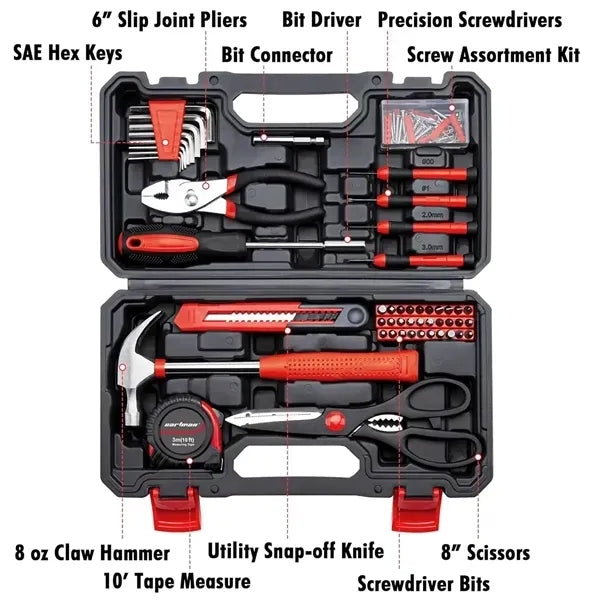 39 Piece Tool Set with Plastic Storage Case
