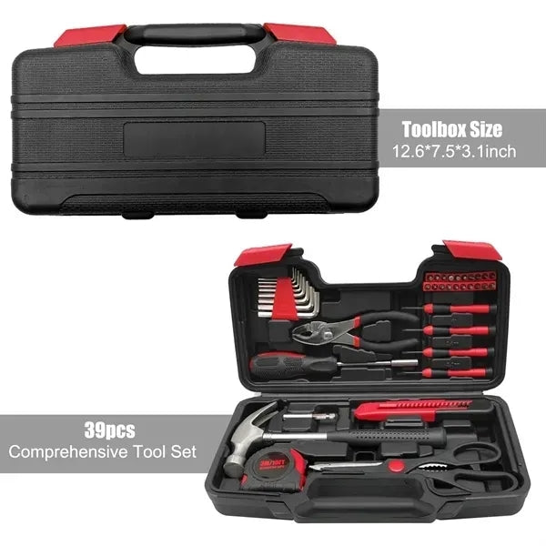 39 Piece Tool Set with Plastic Storage Case