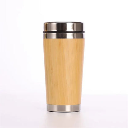 Stainless Steel Bamboo Travel Mug