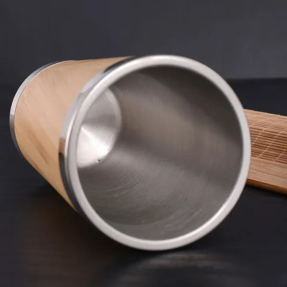Stainless Steel Bamboo Travel Mug