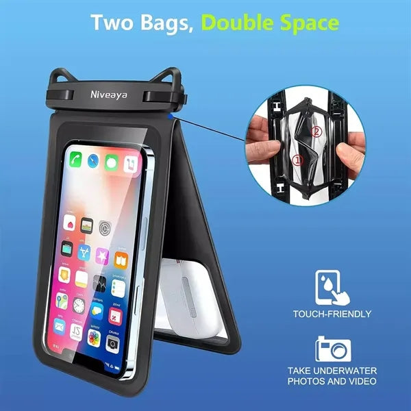 Ipx8 Dual Capacity Cell Phone Waterproof Bag