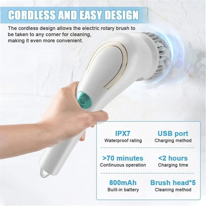 5 In 1 Multifunctional Electric Spin Scrubber