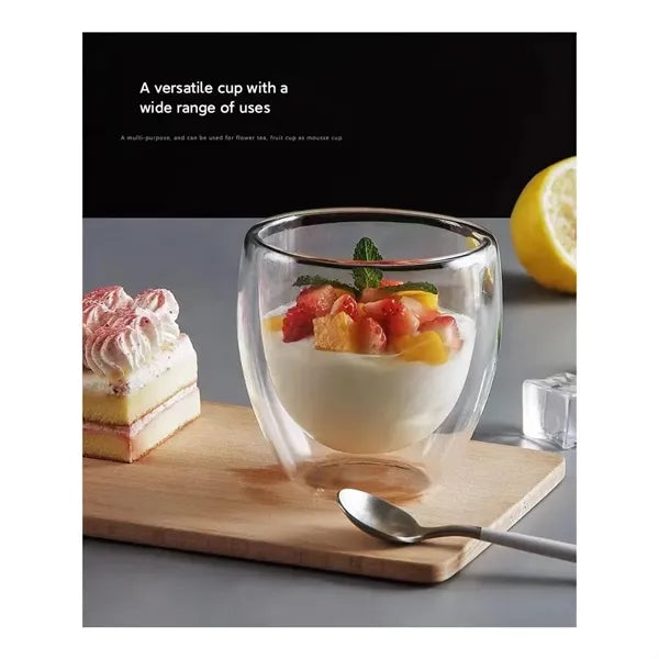 250Ml Double Wall Glass Cup