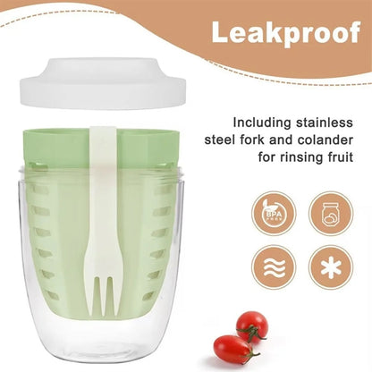 Fruit Salad Storage Cup With Lids And Fork