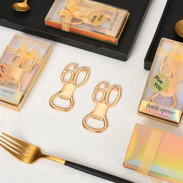 Gold Bottle Opener for Birthday and Wedding Anniversaries