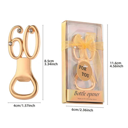 Gold Bottle Opener for Birthday and Wedding Anniversaries