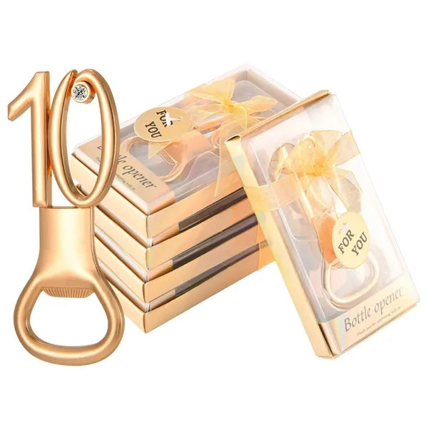 Gold Bottle Opener for Birthday and Wedding Anniversaries