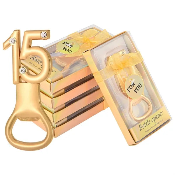 Gold Bottle Opener for Birthday and Wedding Anniversaries