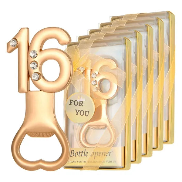 Gold Bottle Opener for Birthday and Wedding Anniversaries
