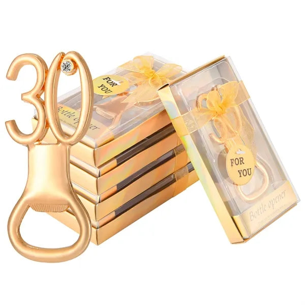 Gold Bottle Opener for Birthday and Wedding Anniversaries