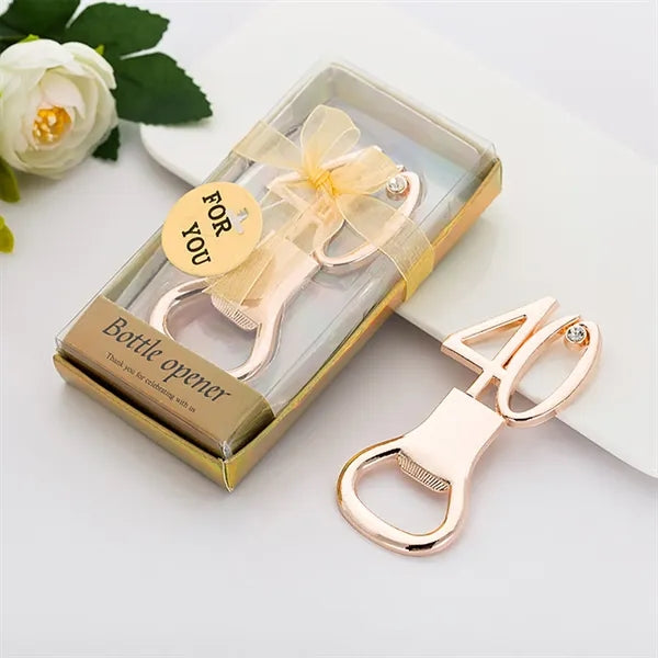 Gold Bottle Opener for Birthday and Wedding Anniversaries